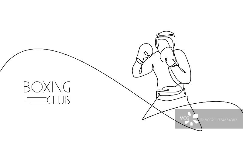 一笔画：年轻的运动型男人图片素材