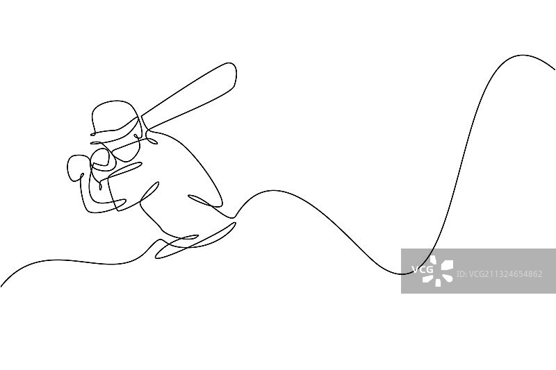 充满活力的年轻男人单线画图片素材