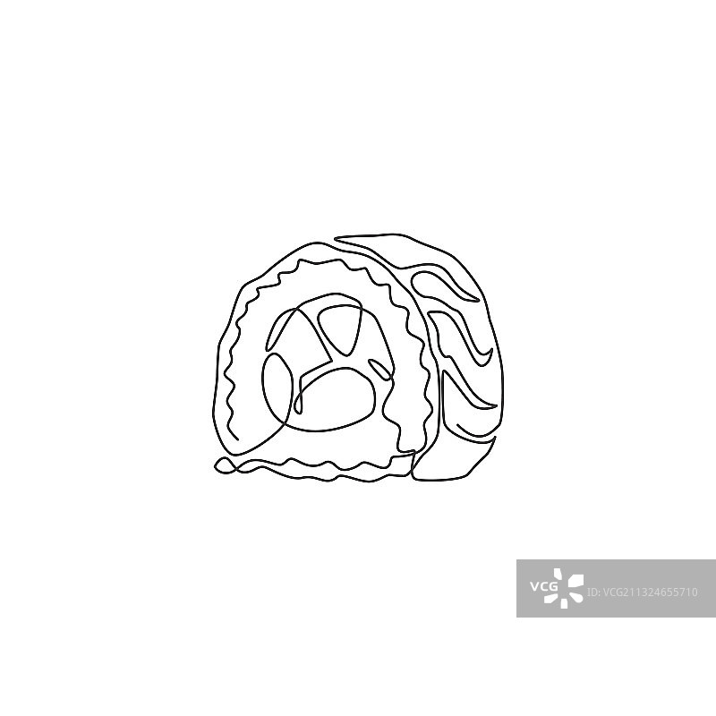 风格化连续单线画图片素材