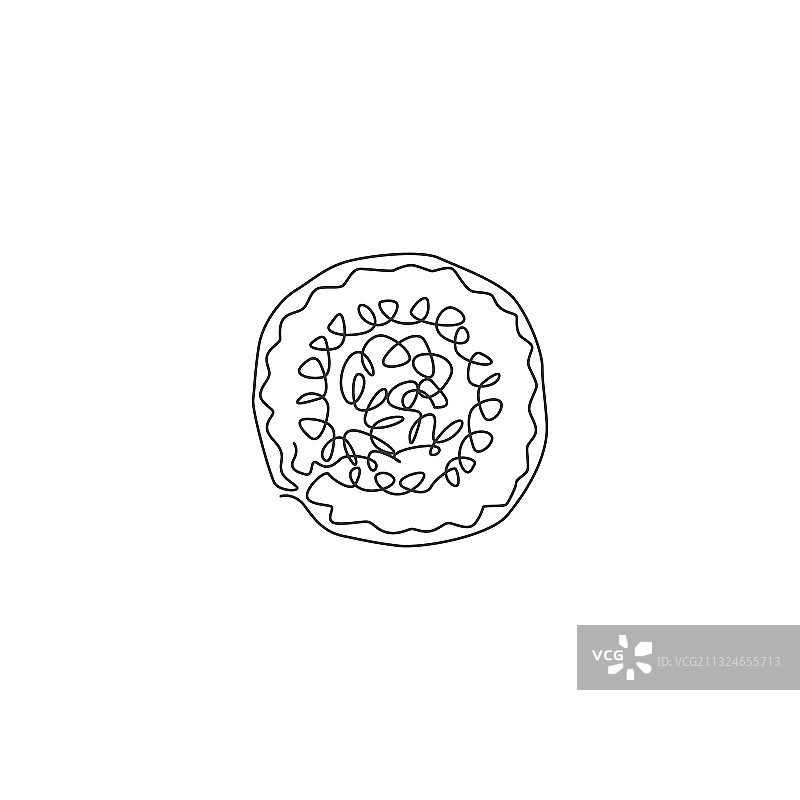 风格化新鲜水果单线连续绘图图片素材