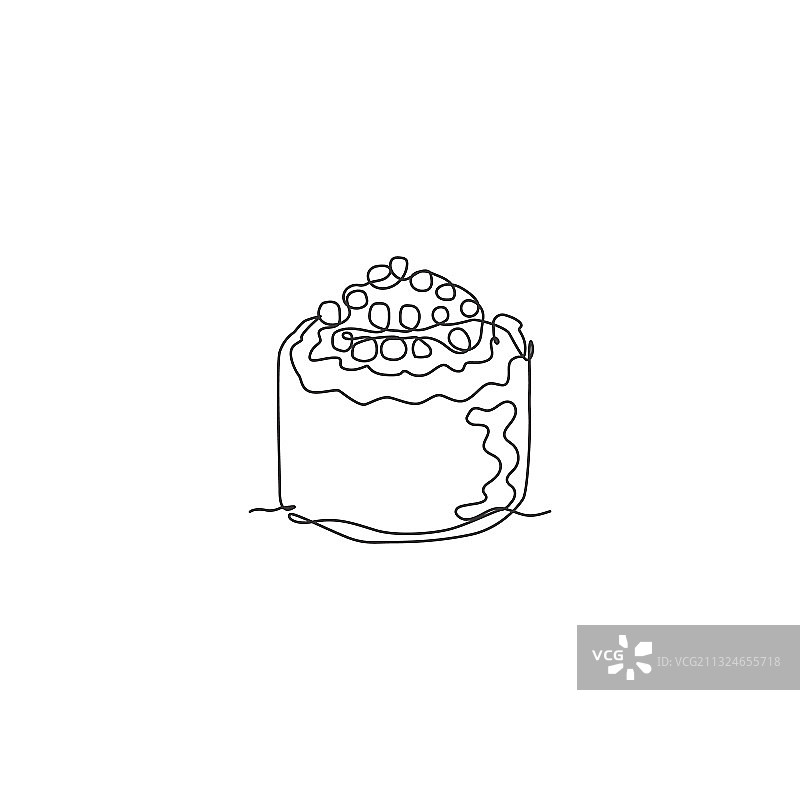 新鲜美味单线连续绘图图片素材