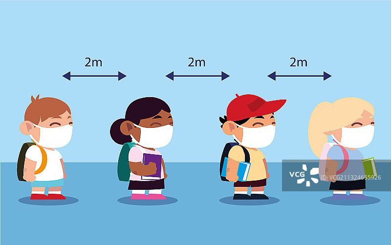 开学季学生戴口罩面罩图片素材