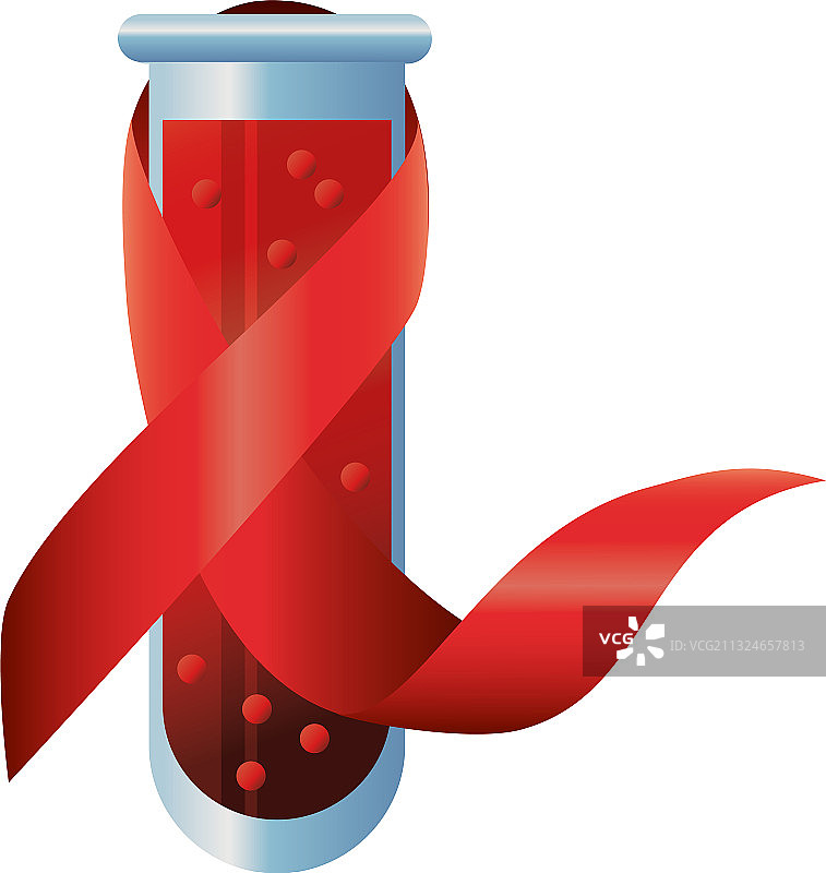 包裹试管的世界艾滋病日宣传丝带图片素材