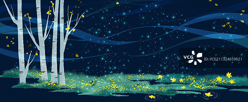 夜空森林图片素材