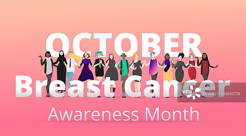 粉红色的10月乳腺癌防治宣传月图片素材