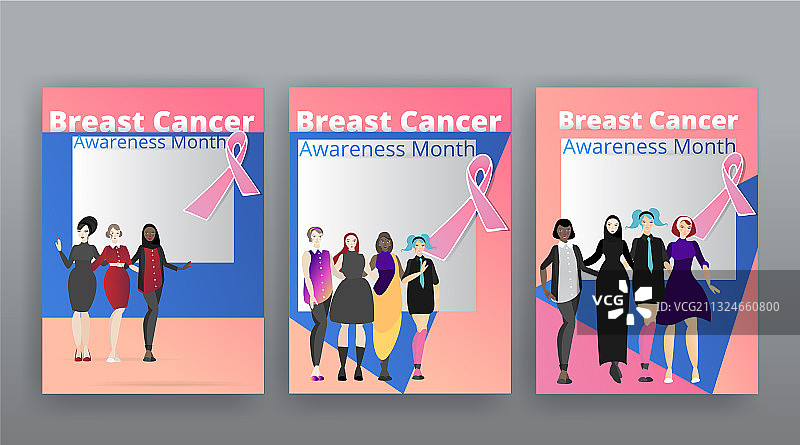 粉红色的10月乳腺癌防治宣传月图片素材