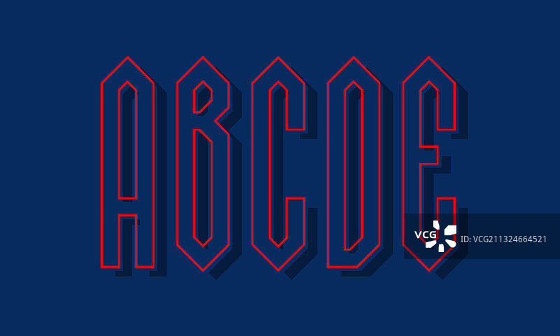 ABCDE红蓝高角度字母图片素材