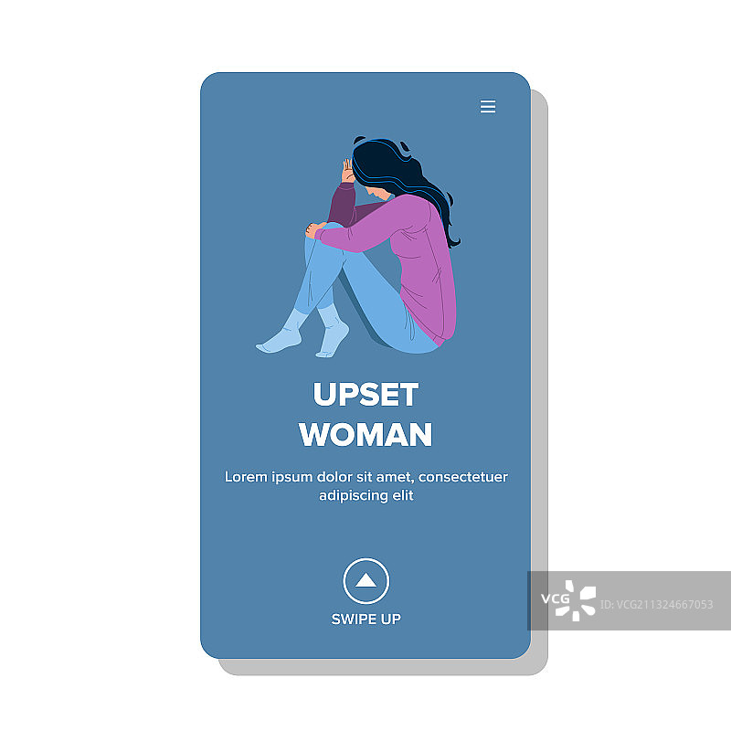 悲伤的女人感到沮丧和压力图片素材