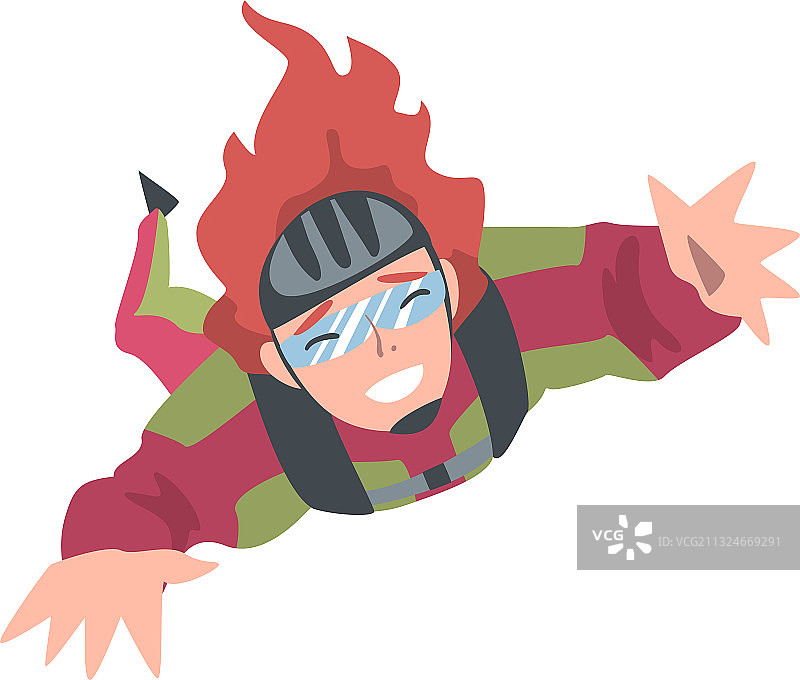 面带微笑，享受自由落体的跳伞女人图片素材