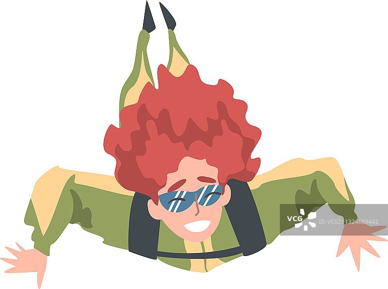 享受自由落体的跳伞女孩图片素材