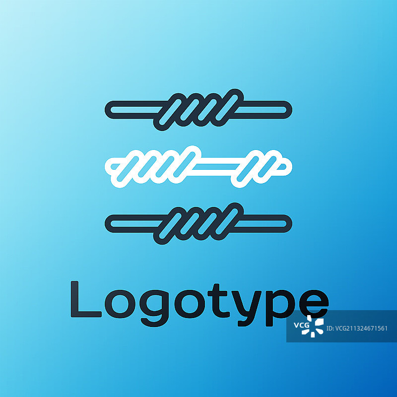 蓝色背景上的线条铁丝网图标图片素材