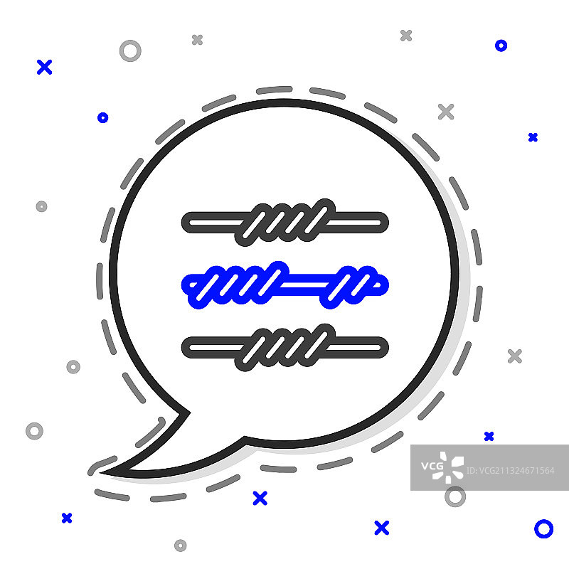 带刺铁丝网线条图标图片素材