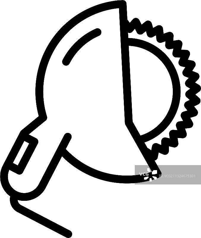 木制电动圆锯图标轮廓样式图片素材