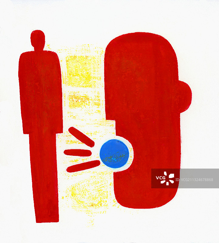 红色人像向他人呼喊，插图图片素材