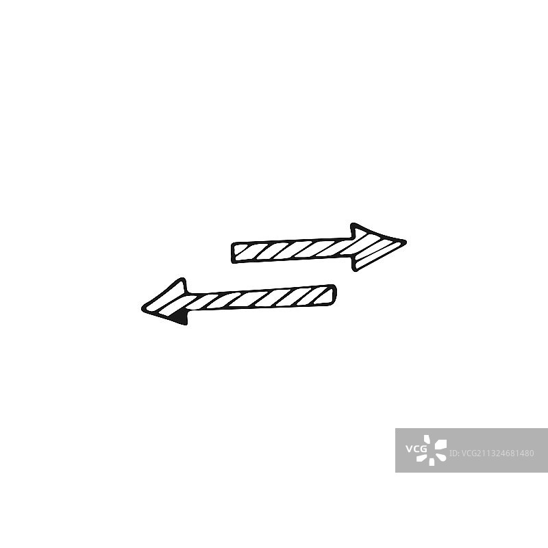 商务涂鸦风格单个箭头元素图片素材