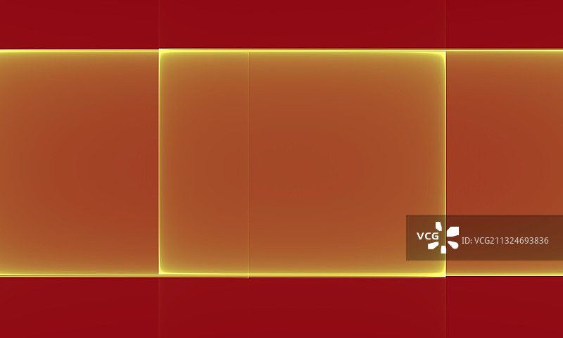抽象三维的金色矩形框在暗红色的背景上图片素材