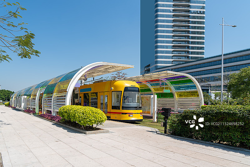 广州观光巴士轨道交通图片素材