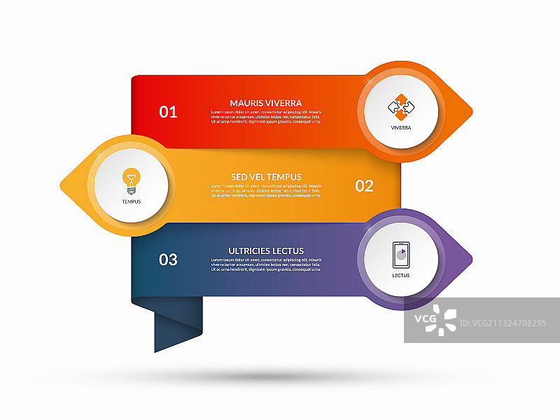包含3个选项步骤的信息图表模板图片素材