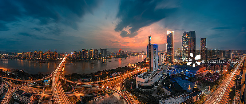 福州北江滨CBD夜色图片素材