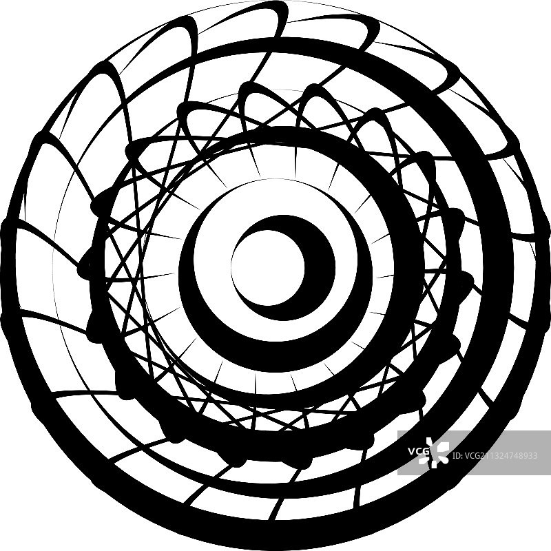 叠加抽象螺旋、漩涡、漩涡蜗壳图片素材