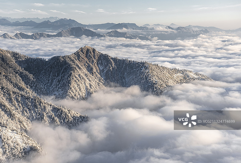 山，云海，自然美，非都市风光，冬天图片素材
