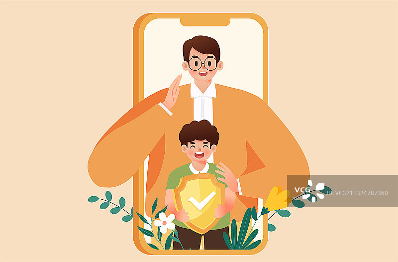 儿童健康医疗插画图片素材