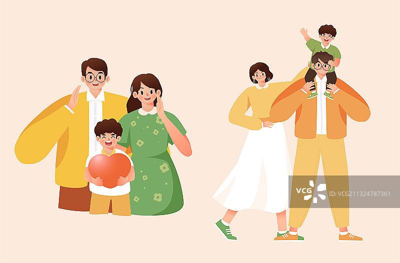 家庭人物插画图片素材