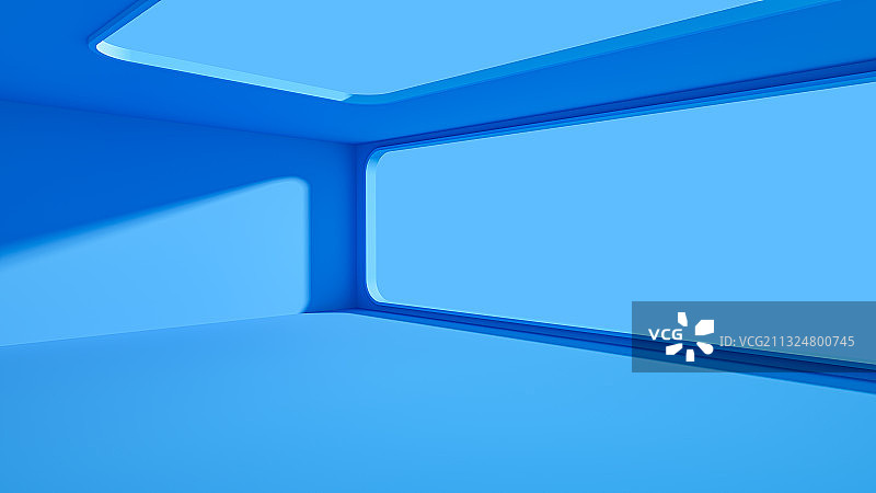 蓝色三维简洁平台空间图片素材