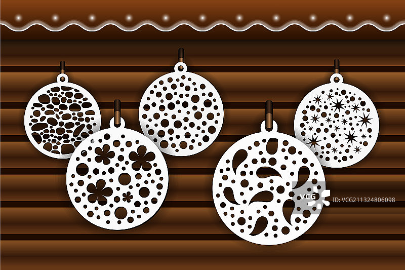 圣诞背景激光切割球图片素材