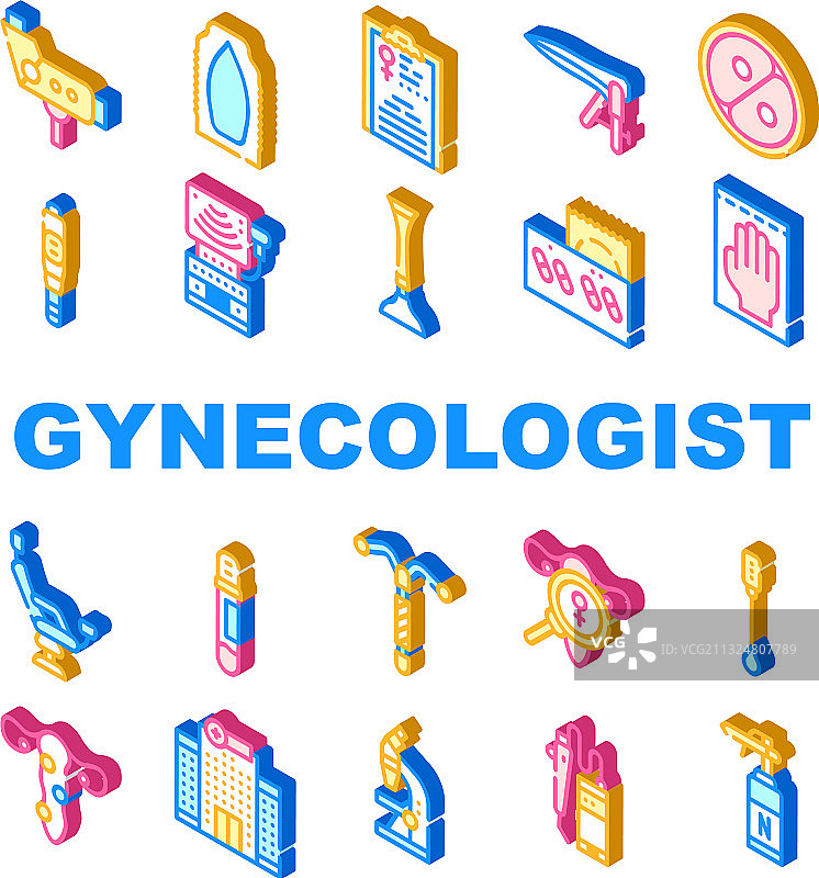 妇科治疗系列图标图片素材
