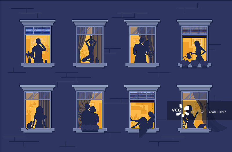 窗户里的邻居图片素材