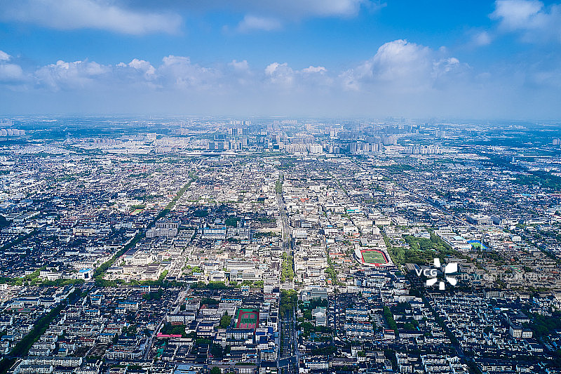 苏州古城区航拍图片素材