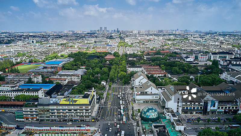 苏州古城区航拍图片素材