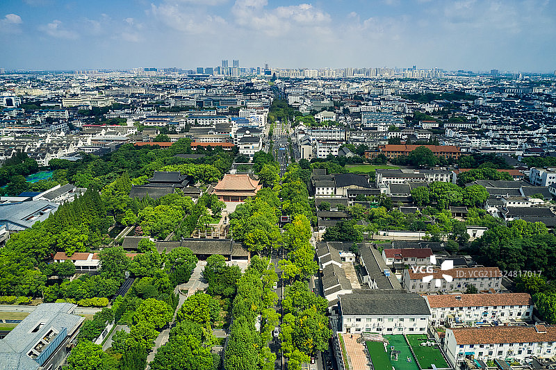 苏州古城区航拍图片素材