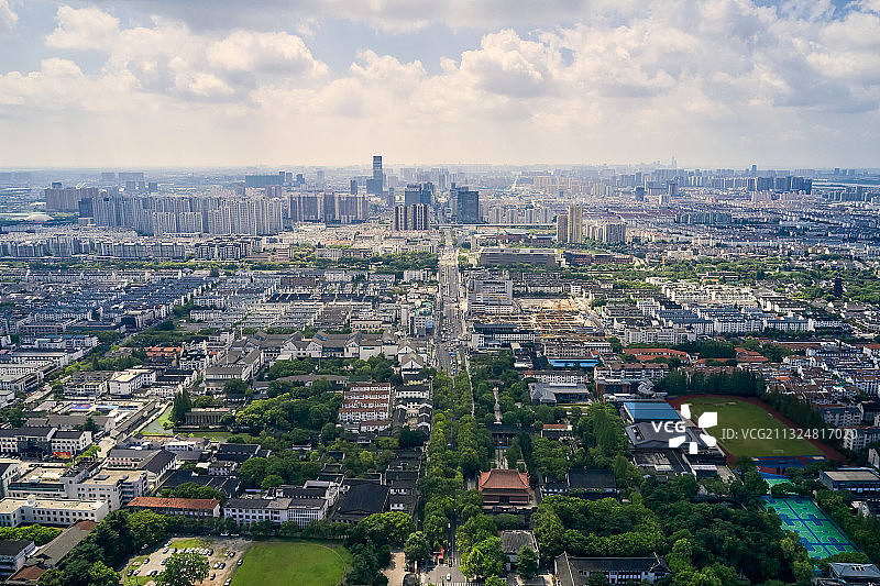 苏州古城区航拍图片素材
