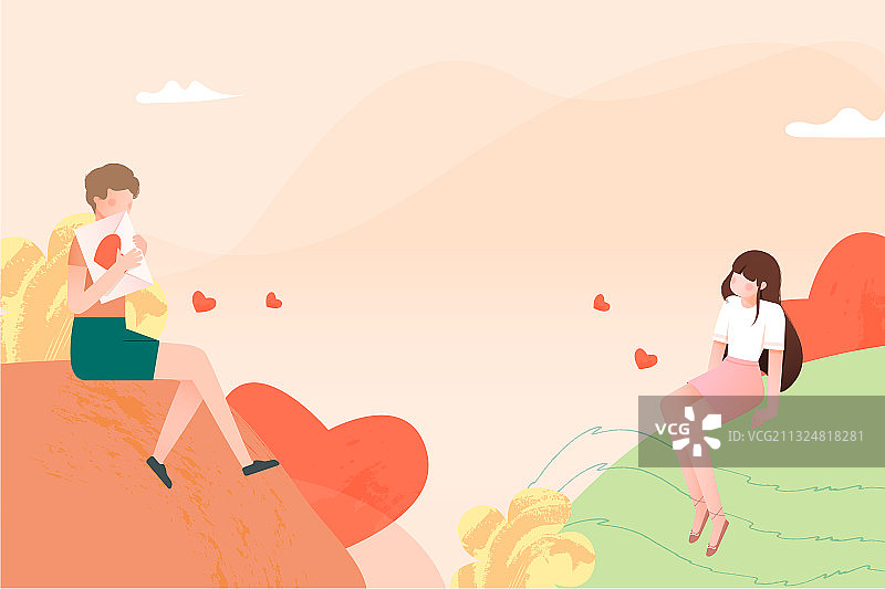 情人节矢量插图横图图片素材