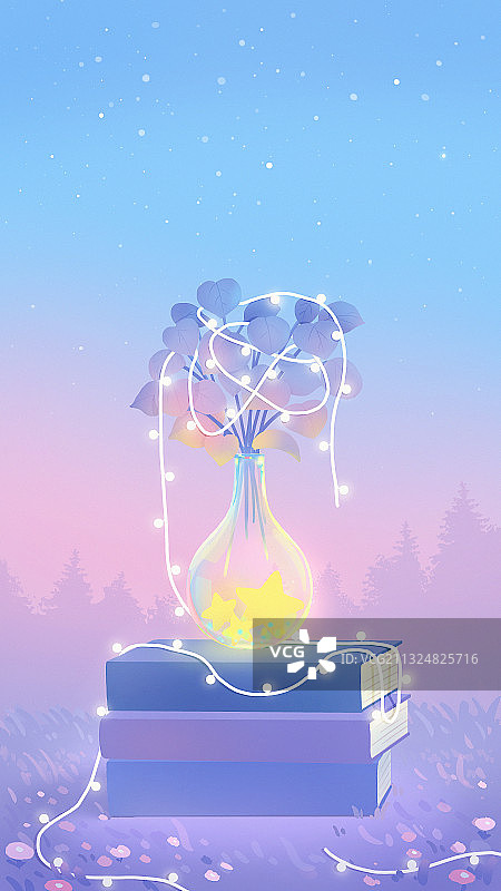 唯美梦幻花瓶读书日图片素材
