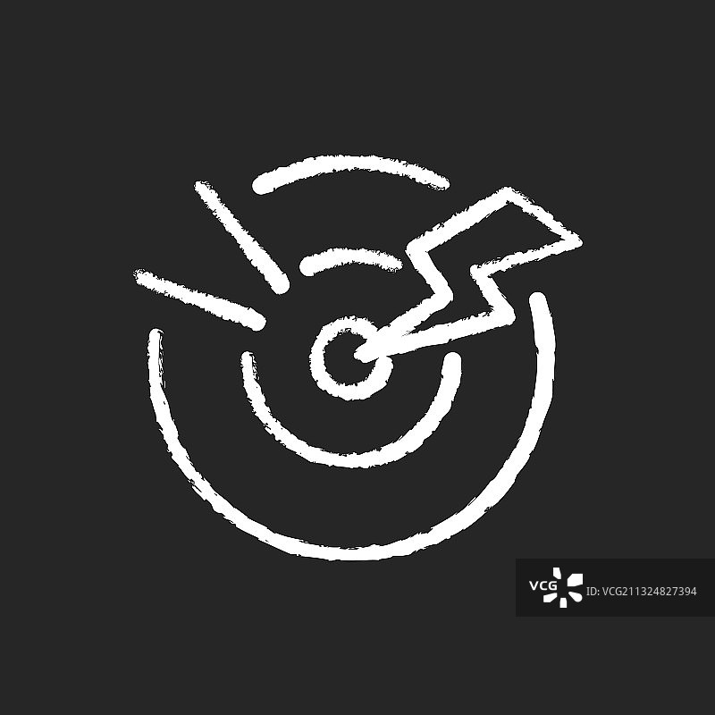 黑色背景上的白色粉笔急性疼痛图标图片素材