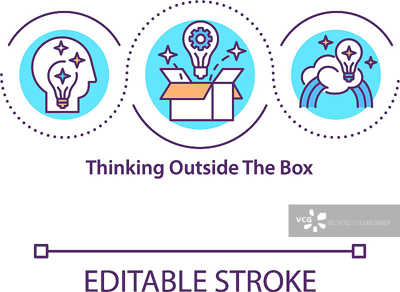 跳出固有思维模式概念图标图片素材