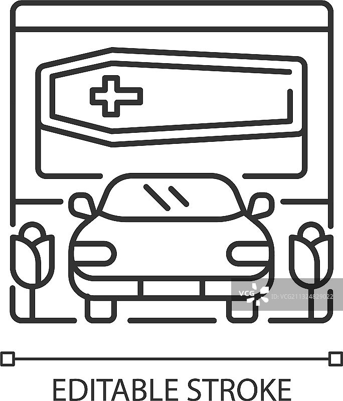 免下车殡仪馆线性图标图片素材