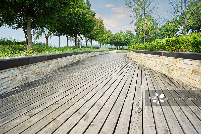 公园的木栈道图片素材