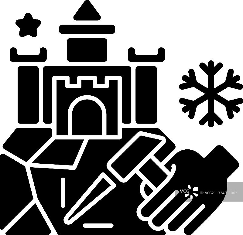 冰雕黑色图标图片素材