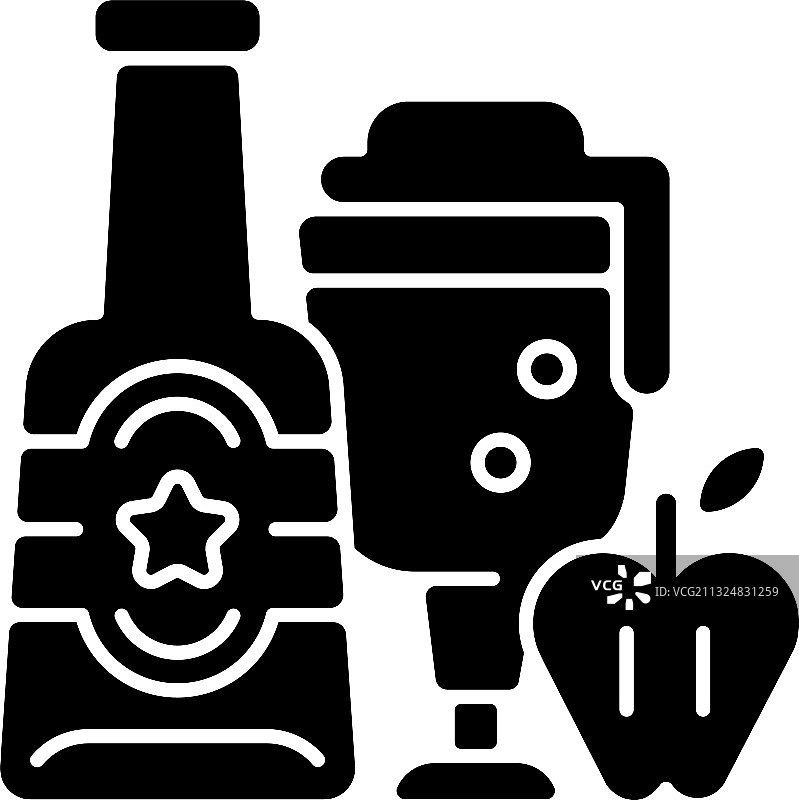 苹果酒黑色标志图标图片素材