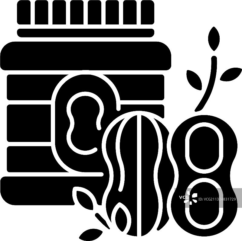 花生酱黑色字形图标图片素材