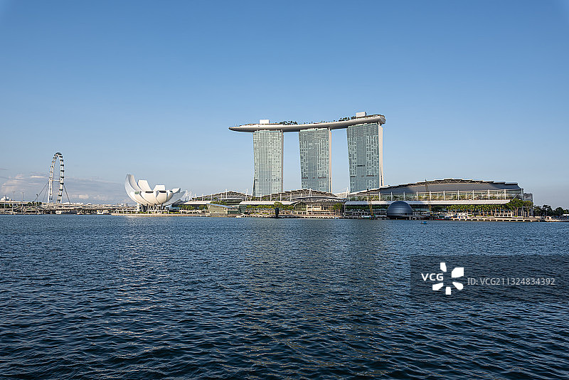 新加坡滨海湾城市天际线现代建筑图片素材