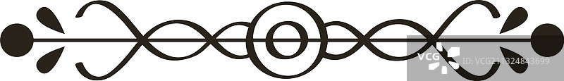 带点的单色装饰漩涡分隔线图片素材