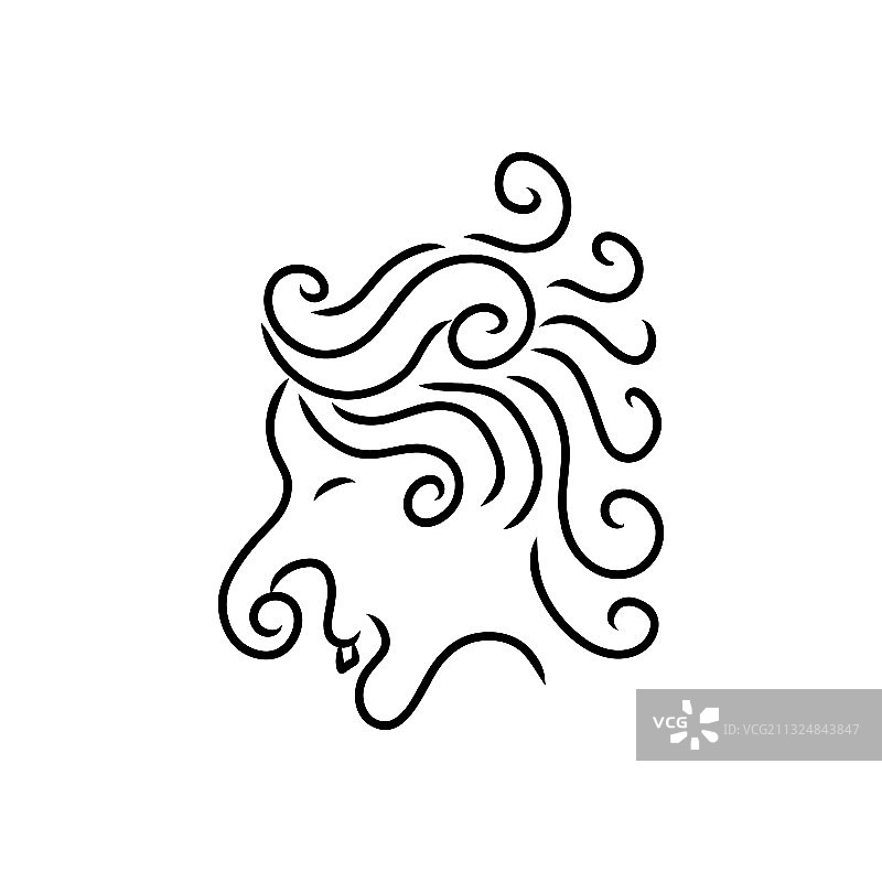 抽象线条绘画人脸图片素材