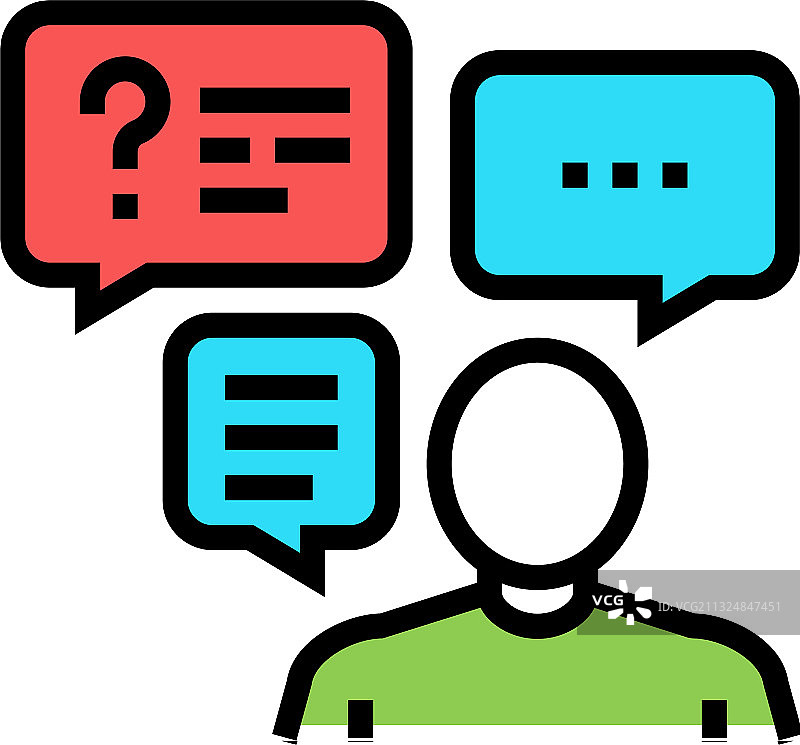 问答彩色图标讨论图片素材