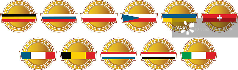 带国旗的徽章合集图片素材
