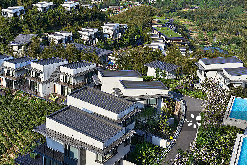 旅游出行湖州慧心谷度假酒店建筑风光图片素材